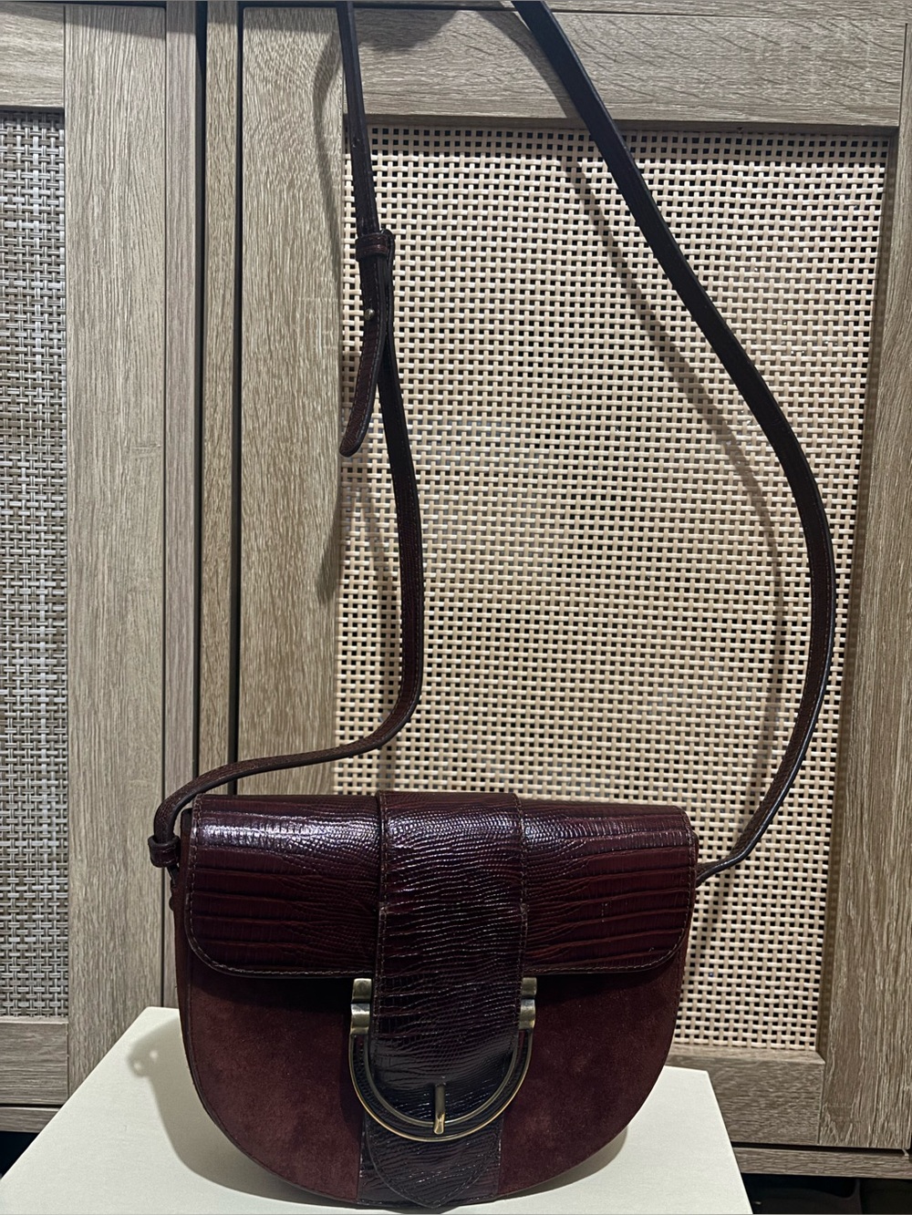 RARE Sezane T. Bag in Mahogany Crossbody Long Strap - Picture 12 of 15
